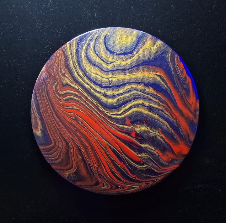 'Kronos' Acrylics on canvas by Emma Newman, one of the paintings that will be on sale at Eastercon 2026